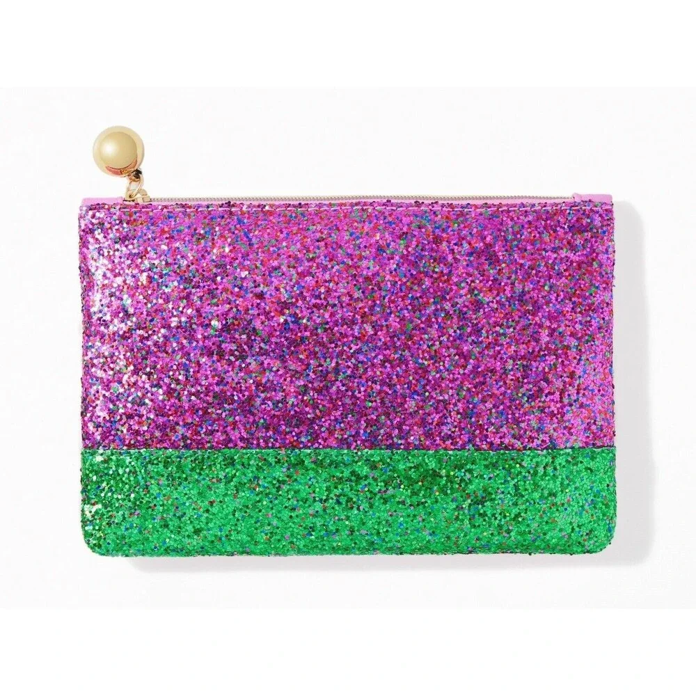 Makeup Bag Travel Glitter Clutch Wallet Purse Organizer Zipper Case Party